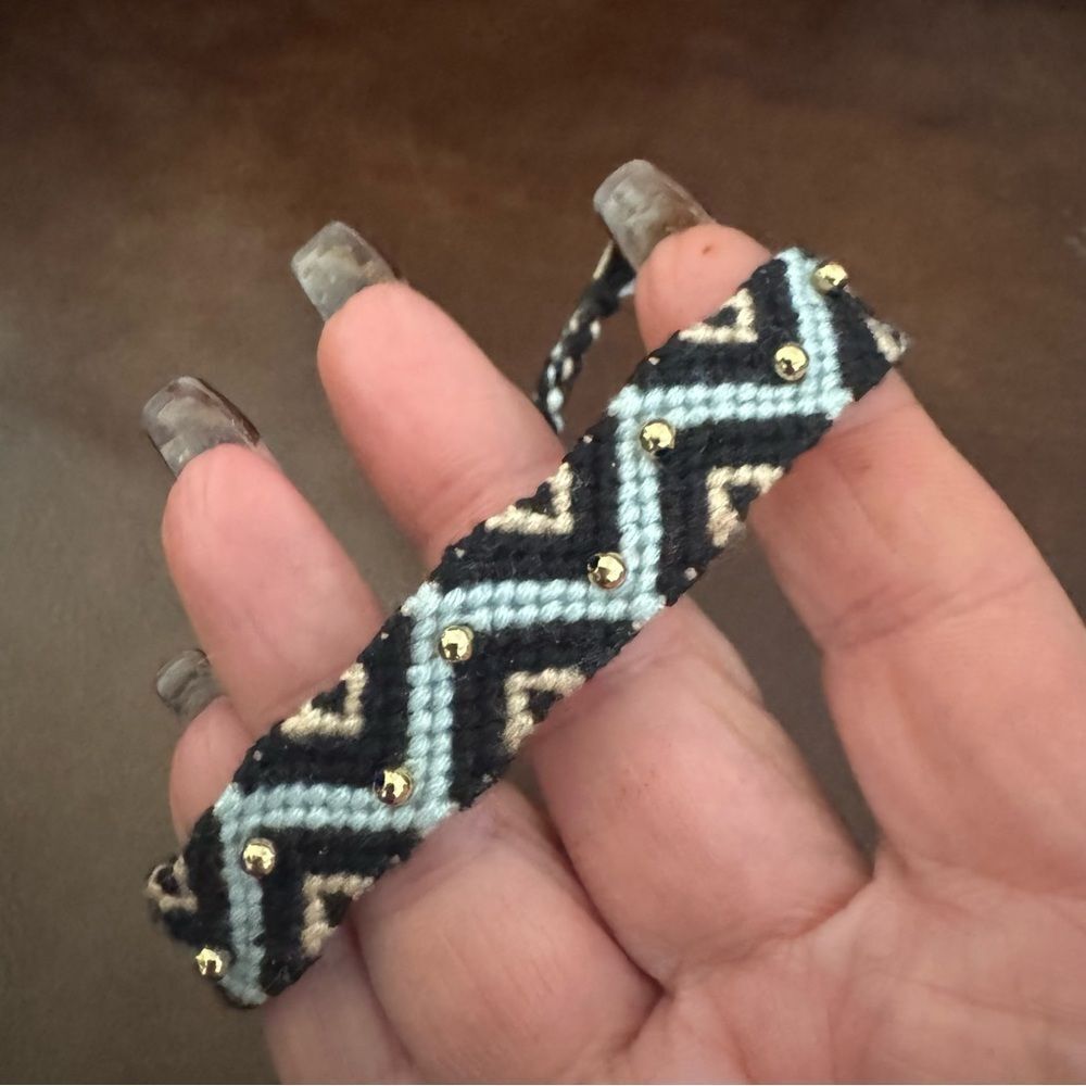 NEW Rebecca Minkoff Women's Multicolor Chevron Beaded Adjustable Bracelet